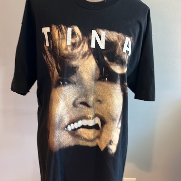 Vintage Tina Turner Shirt Mens Extra Large Black Tour Concert Tee Joe Cocker Y2K - Picture 2 of 5